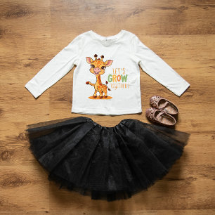 T-shirt Pour Bébé "Bébé mignon Giraffe : 'Croissons ensemble'"
