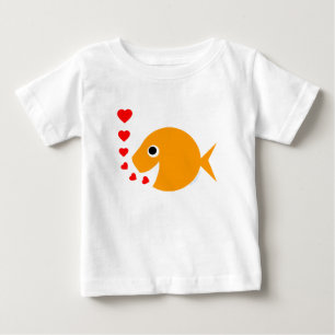 T-shirt Pour Bébé Bébé mignon poisson d'or souffler des baisers co