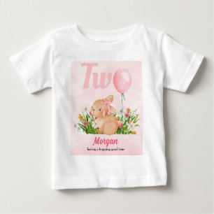 T-shirt Pour Bébé Bébé mignon tourne deux filles roses 2e anniversai
