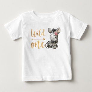 T-shirt Pour Bébé Bébé mignon Zebra Floral Wild One