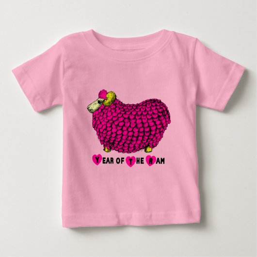 T-shirt Pour Bébé Bébé Né en chèvre bélier Année Bodysuit rose (Devant)