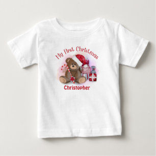 T-shirt Pour Bébé Bébé personnalisé Premier Ours en peluche de Noël