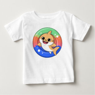 T-shirt Pour Bébé Bébé requin mignon avec flotteur