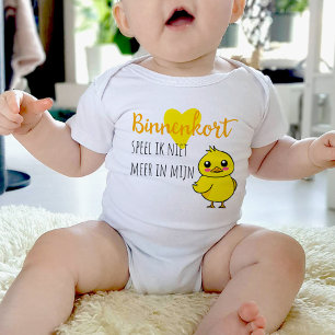 T-shirt Pour Bébé Bébé révéler Niet meer in mijn eendje schattig