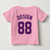 T-shirt Pour Bébé Bébé rose et pourpre foncé | Sports Jersey (Dos)