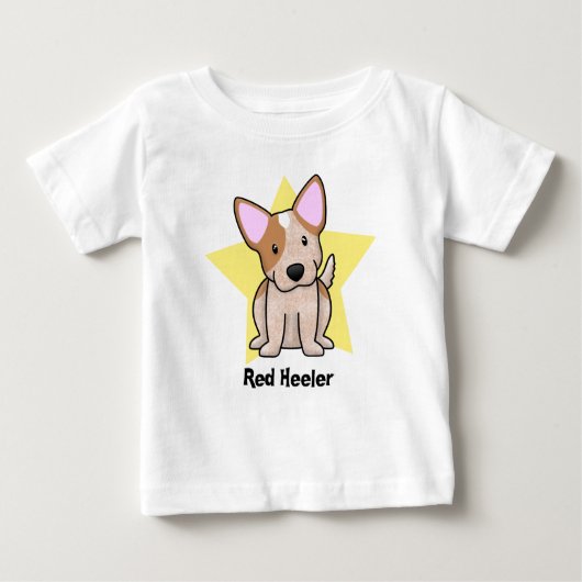 T-shirt Pour Bébé Bébé rouge de Heeler d'étoile de Kawaii (Devant)