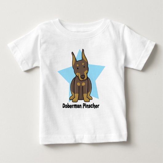 T-shirt Pour Bébé Bébé rouge de Pinscher de dobermann d'étoile de (Devant)