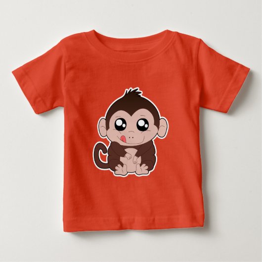 T-shirt Pour Bébé Bébé singe croustillant (Devant)