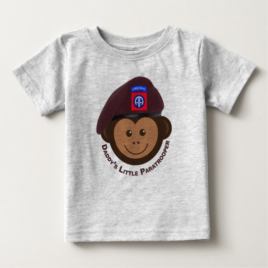 T-shirt Pour Bébé Bébé singe "Le petit parachutiste de papa" (Devant)
