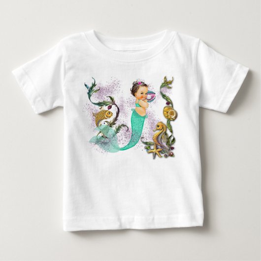 T-shirt Pour Bébé Bébé Sirène (Devant)