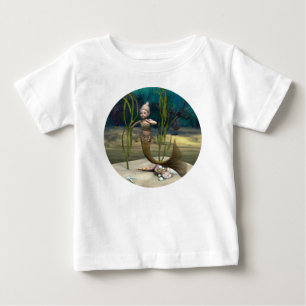 T-shirt Pour Bébé Bébé sirène mignon