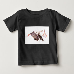 T-shirt Pour Bébé Bébé sur la cigogne