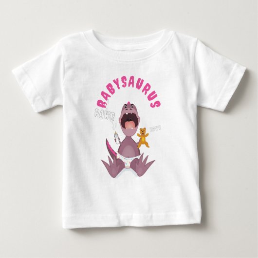 T-shirt Pour Bébé Bébé T-Rex rose (Devant)