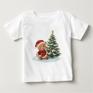 T-shirt Pour Bébé Bébé Teddy Ours Noël