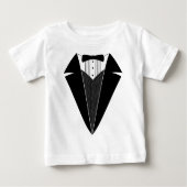 T-shirt Pour Bébé Bébé Tuxedo, Noir + Blanc (Devant)