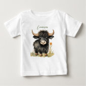 T-shirt Pour Bébé Bébé vache Highland (Devant)
