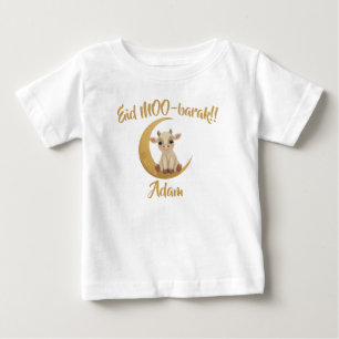 T-shirt Pour Bébé Bébé vache mignonne drôle Nom de bébé pour l'Aïd a