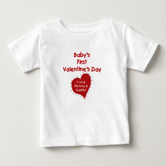 T-shirt Pour Bébé Bébé Valentine Love maman et papa (Devant)