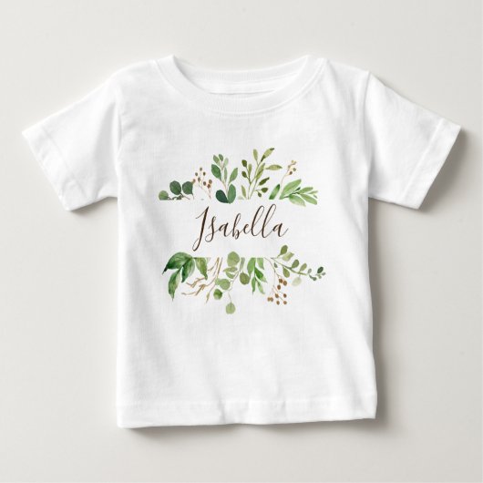 T-shirt Pour Bébé Bébé vert personnalisé (Devant)