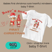 T-shirt Pour Bébé Bébés d'abord noël de mignons rennes chaleureux