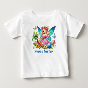 T-shirt Pour Bébé Bébés filles mignonnes fée Joyeuses Pâques 