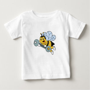 T-shirt Pour Bébé Bee as Mechanic with Wrench