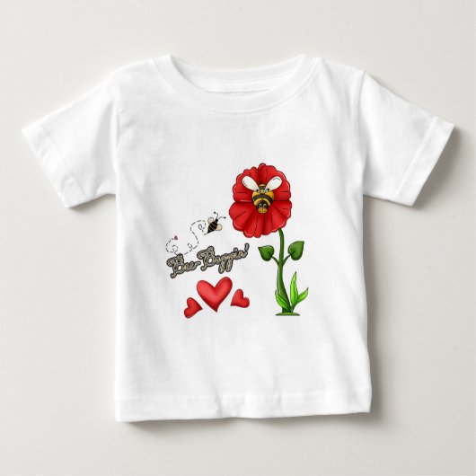 T-shirt Pour Bébé Bee Boppin Bee on Flower (Devant)