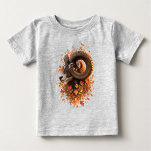 T-shirt Pour Bébé Bélier Mouflon Sauvage d'Automne