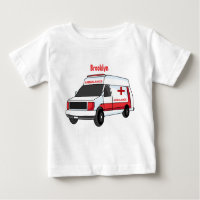 Belle ambulance rouge caricature van