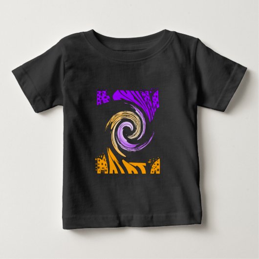 T-shirt Pour Bébé Belle Art Moderne Design : Tourbillon violet et or (Devant)