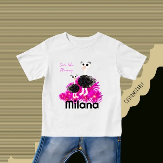 T-shirt Pour Bébé Belle autruche