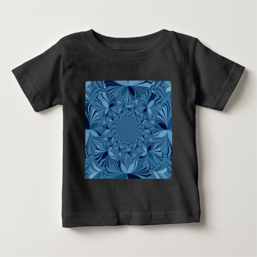 T-shirt Pour Bébé Belle Belle Iridescente Blue Kaleidoscope Art (Devant)