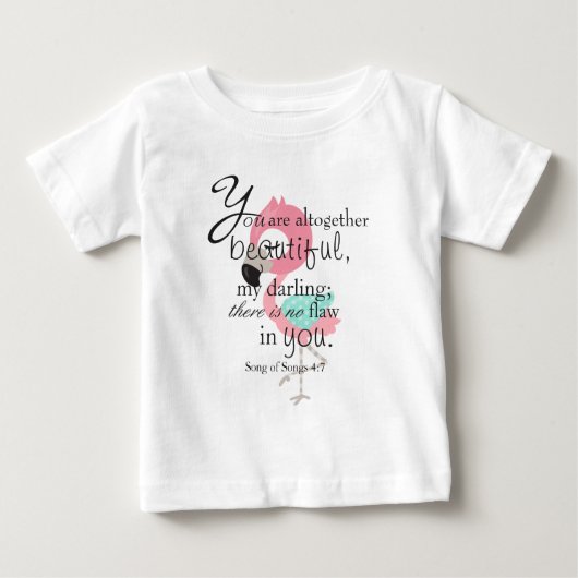 T-shirt Pour Bébé Belle Bible Verse Flamant rose Tropical (Devant)