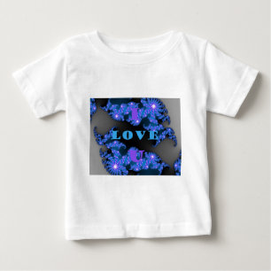 T-shirt Pour Bébé Belle Galactique Blue Love Texte Motif Design,