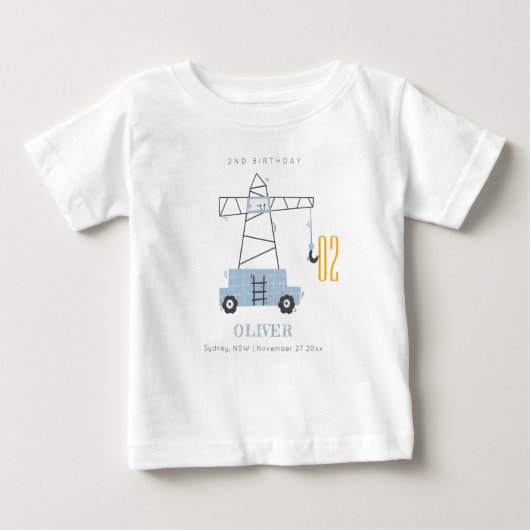 T-shirt Pour Bébé Belle grue de construction N'importe quel âge Anni (Devant)