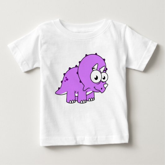 T-shirt Pour Bébé Belle Illustration D'Un Tricératops. (Devant)
