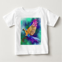 Belle peinture couleur perroquet bébé T-shirt pein