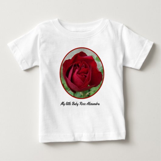 T-shirt Pour Bébé Belle Rose rouge monogrammed pour votre bébé (Devant)