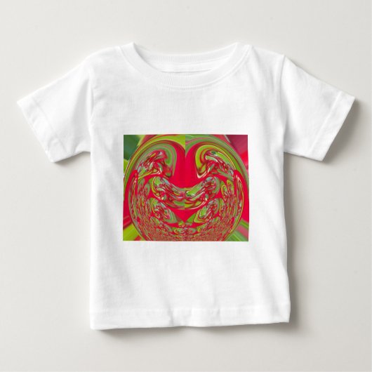 T-shirt Pour Bébé Belle texture rouge et verte Couleur Art Abstrait (Devant)