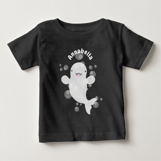 T-shirt Pour Bébé Béluga mignon bulles dessin animé personnalisé (Devant)
