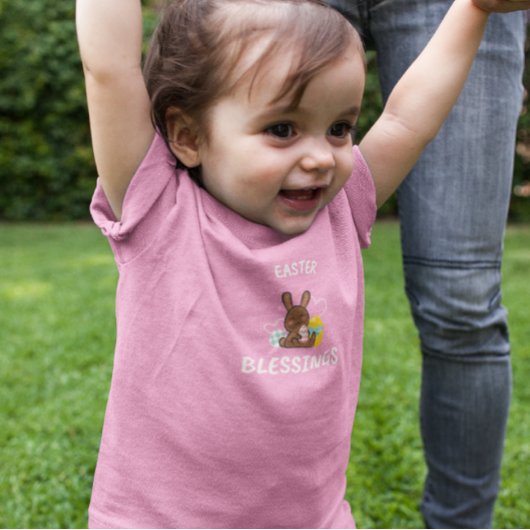 T-SHIRT POUR BÉBÉ BÉNÉDICTIONS DE PÂQUES ROSE