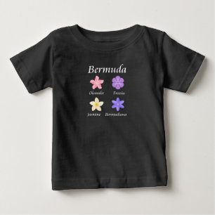 T-shirt Pour Bébé Bermudes - Icônes de fleurs nommées couleur
