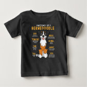 T-shirt Pour Bébé Bernedoodle Anatomie Funny Chien Maman Papa Mignon (Devant)