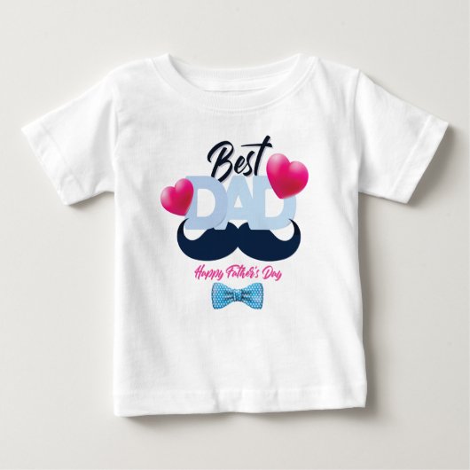 T-SHIRT POUR BÉBÉ BEST PAPA HEUREUSE FÊTE DES PÈRES (Devant)