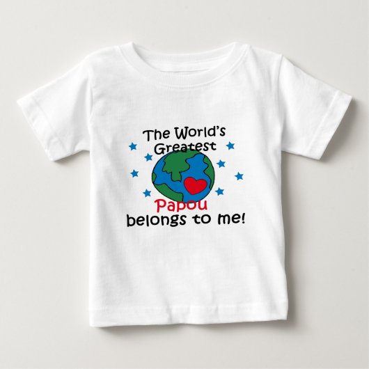 T-shirt Pour Bébé Best Papou Appartient à moi (Devant)