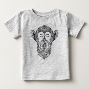 T-shirt Pour Bébé Bête sauvage du griffonnage de forêt