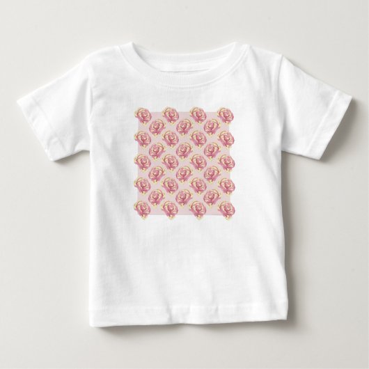 T-shirt Pour Bébé Beurre Floral Rose sucré & Piglet (Devant)