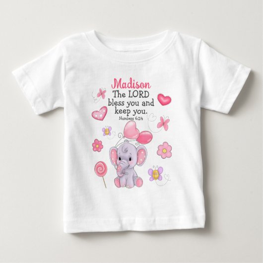 T-shirt Pour Bébé Bienheureuse écriture mignonne fille Nom personnal (Devant)