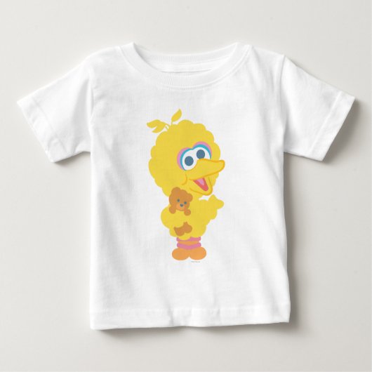 T-shirt Pour Bébé Big Bird Holding Teddy Bear (Devant)