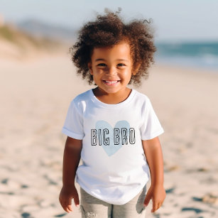 T-shirt Pour Bébé Big Bro Blue Heart Correspondant Famille de frères
